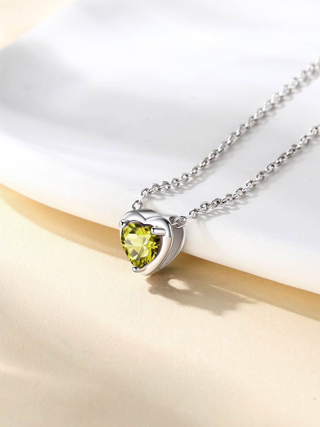 Silver Necklace 925 Sterling Silver Birthstone Love Heart Necklace Gifts for Women