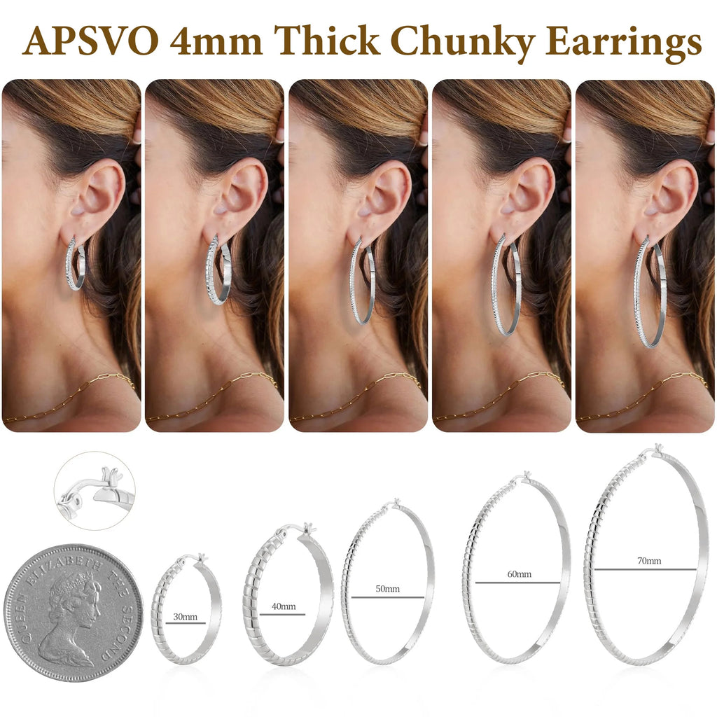 2 Pairs 18K White Gold Plated Hoop Earrings for Women S925 Sterling Silver Post Hypoallergenic Earrings Set Birthday Graduation Jewelry Gifts Her Mom Girlfriend Adults Ideas 50/60MM